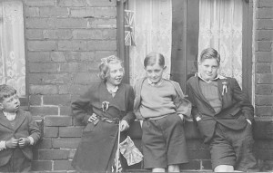John aged 11 at home in Sheffield, VE Day 1944